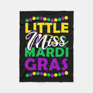 Little Miss Mardi Gras Kids Karneval Apparel Fleecedecke