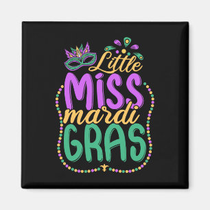 Little Miss Mardi Gras Kids Karneval Bekleidungsmä Magnet