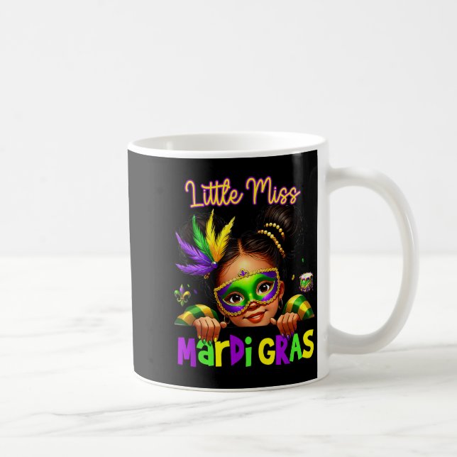 Little Miss Mardi Gras Messy Bun Girls Kids New Or Kaffeetasse (Rechts)