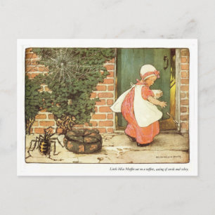 Little Miss Muffet Kinderzimmer Rhyme Postkarte