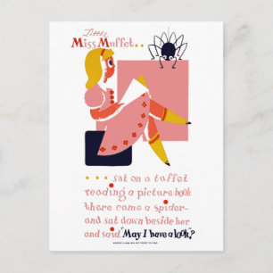 Little Miss Muffet Postkarte