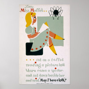 Little Miss Muffet Sat auf einem Tuffet Poster