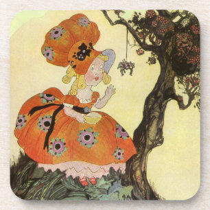 Little Miss Muffet & Spider, Vintage Mother Goose Untersetzer