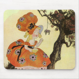 Little Miss Muffet & Spinne, Vintage Mother Goose Mousepad