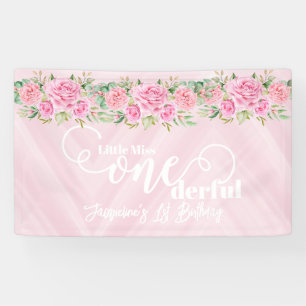 Little Miss ONEderful 1. erster Geburtstag Banner
