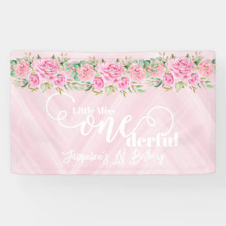 Little Miss ONEderful 1. erster Geburtstag Banner