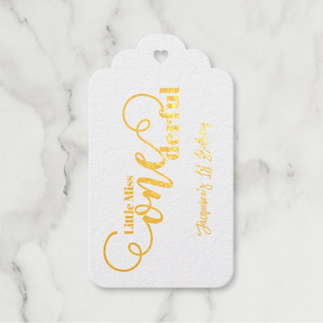 Little Miss ONEderful 1. erster Geburtstag Geschenkanhänger (Vorderseite)