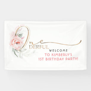 Little Miss Onederful 1. Geburtstag Party Willkomm Banner