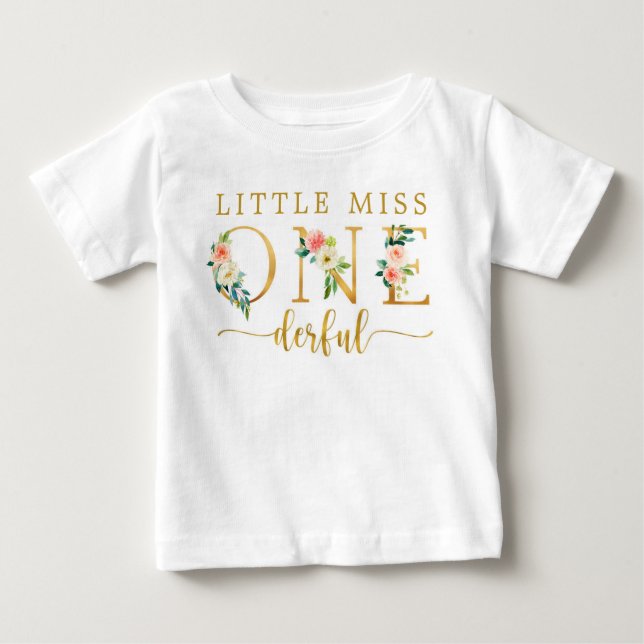 Little Miss Onederful 1. Geburtstag T-Shirt Baby (Vorderseite)