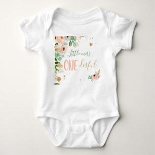 Little Miss Onederful 1. Geburtstagskamerl-Blume Baby Strampler