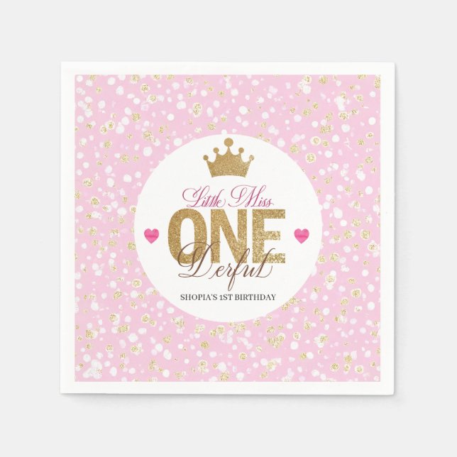 Little Miss onederful Birthday Serviette (Vorderseite)