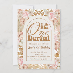Little Miss Onederful Boho 1. Geburtstag Einladung