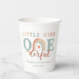 Little Miss Onederful Boho Rainbow Paper Cups - 1s Pappbecher