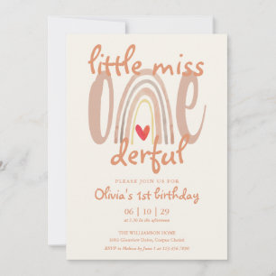 Little Miss Onederful Boho Regenbogen 1. Geburtsta Einladung