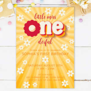 Little Miss Onederful Daisy Einladung zum ersten G