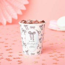Little Miss Onederful Doodle Bow Pappbecher