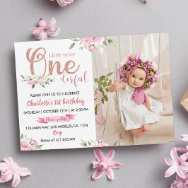 Little Miss Onederful Girl Einladung zum 1. Geburt