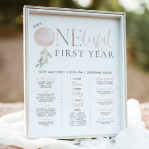 Little Miss Onederful Girls 1. Geburtstag Meilenst Poster