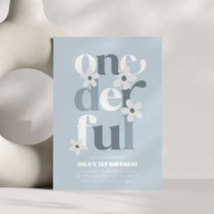 Little Miss Onederful Groovy Daisy 1. Geburtstag Einladung