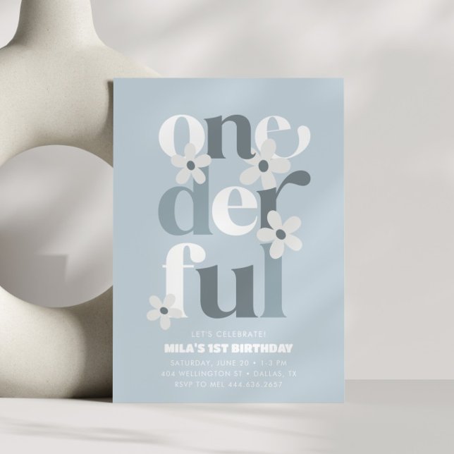 Little Miss Onederful Groovy Daisy 1. Geburtstag Einladung (Von Creator hochgeladen)