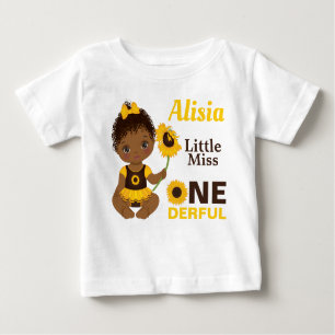 Little Miss Onederful Niedlich Black Baby Girl T - Baby T-shirt