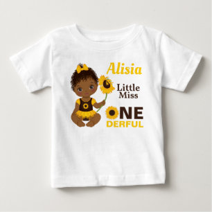 Little Miss Onederful Niedlich Black Baby Girl T - T-shirt