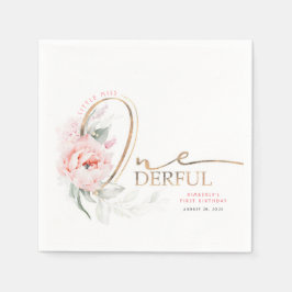 Little Miss Onederful Niedlich Floral 1. Geburtsta Serviette