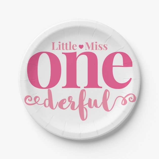 Little Miss Onederful Party Teller (Vorderseite)