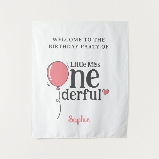 Little Miss Onederful Party Willkommen Wandteppich (Vorderseite)