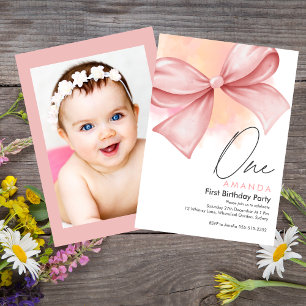 Little miss Onederful Pink 1. Geburtstagseinladung Einladung