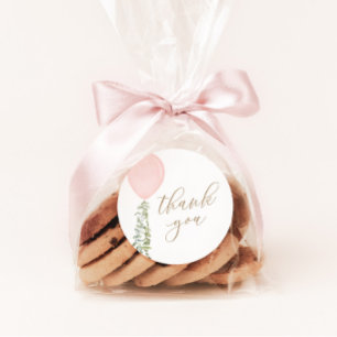 Little Miss Onederful Pink Ballon Geburtstag Runder Aufkleber