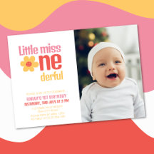 Little Miss Onederful Retro Groovy Erster Geburtst