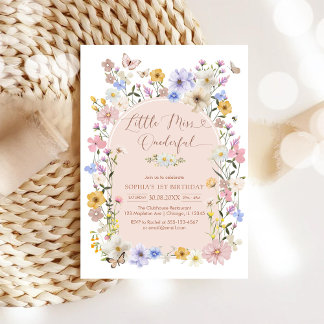 Little Miss ONEderful Wildflower 1st Birthday Einladung