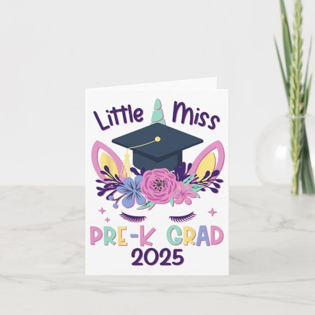 Little Miss Pre-k Grad Preschool Prek Abschluss 2 Karte (Vorderseite)
