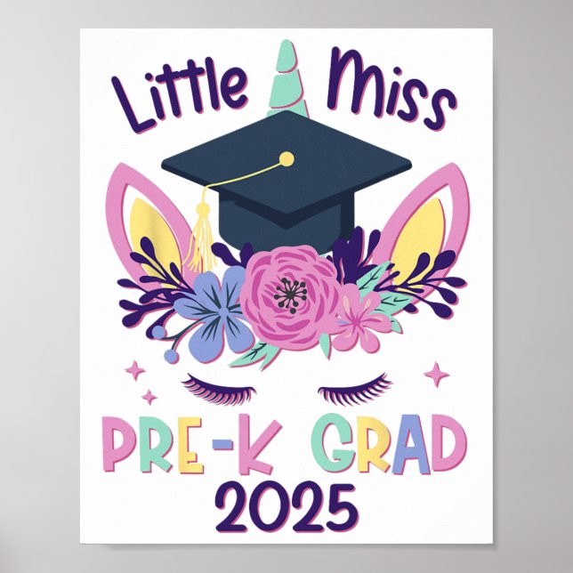 Little Miss Pre-k Grad Preschool Prek Abschluss 2 Poster (Vorne)