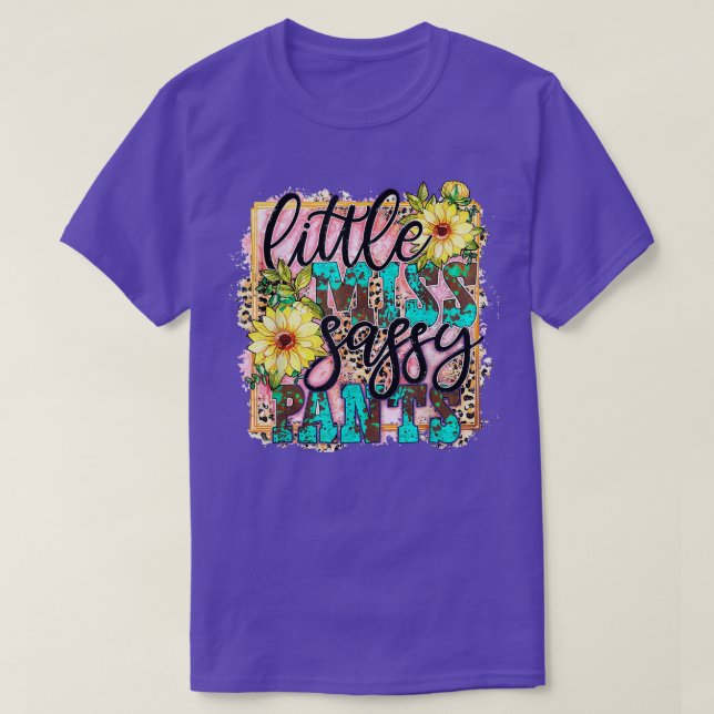 Little Miss Sassy Pants Cowhide Sunflower Leopard  T-Shirt (Design vorne)