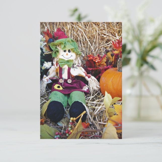 Little Miss Scarecrow Dankeskarte (Stehend Vorderseite)
