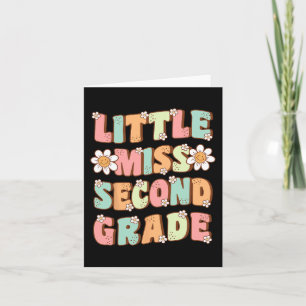 Little Miss Second Grade Niedlich Groovy Erster Ta Karte