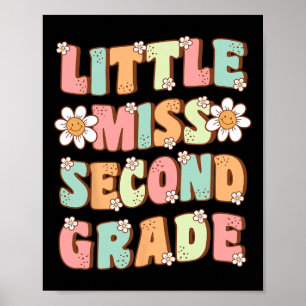 Little Miss Second Grade Niedlich Groovy Erster Ta Poster