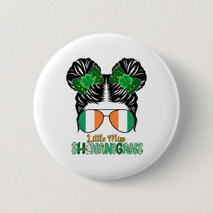 Little Miss Shenanigans Mädchen Kinder Regenbogen Button