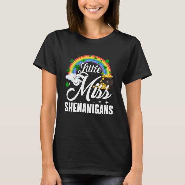 Little Miss Shenanigans Rainbow St Patricks Day Gi T-Shirt (Vorderseite)