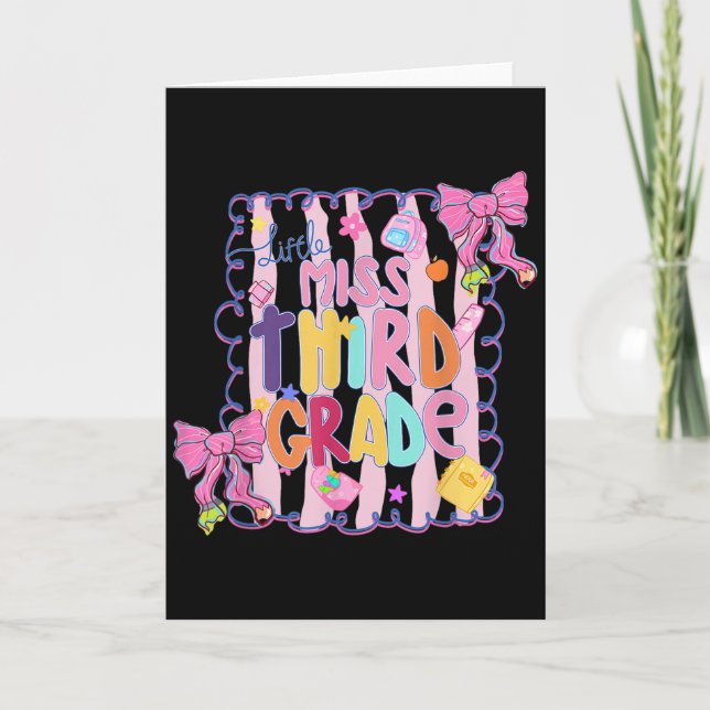 Little Miss Third Grade First Day Of 3rd Grade Coq Karte (Vorderseite)