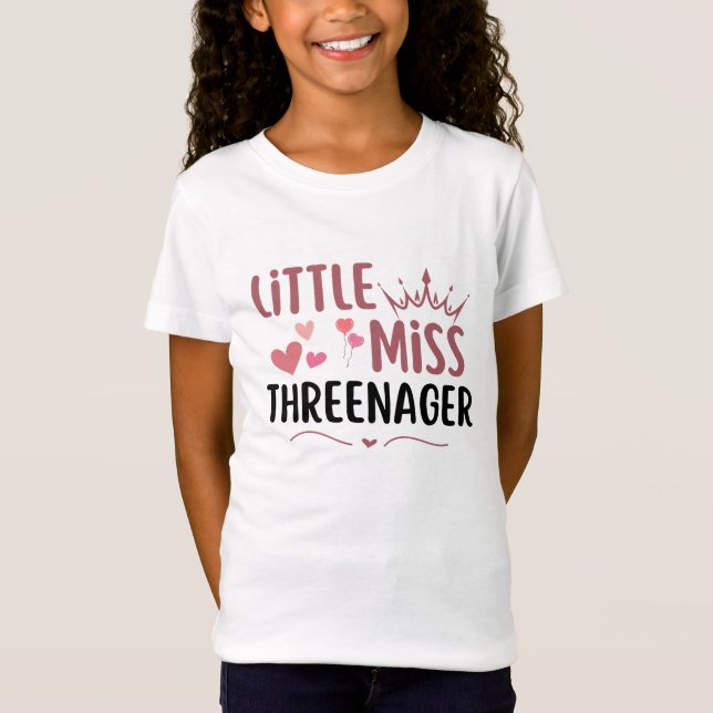 little miss threenager 3rd birthday 3 years old T-Shirt (Vorderseite)