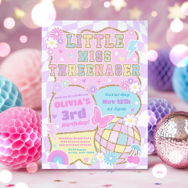 Little Miss Threenager Preppy Groovy 3. Geburtstag Einladung
