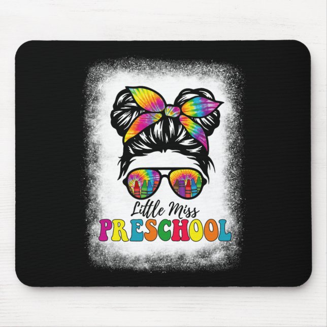 Little Miss Vorschool Gefärbte Krawatte Messy Bun  Mousepad (Vorne)
