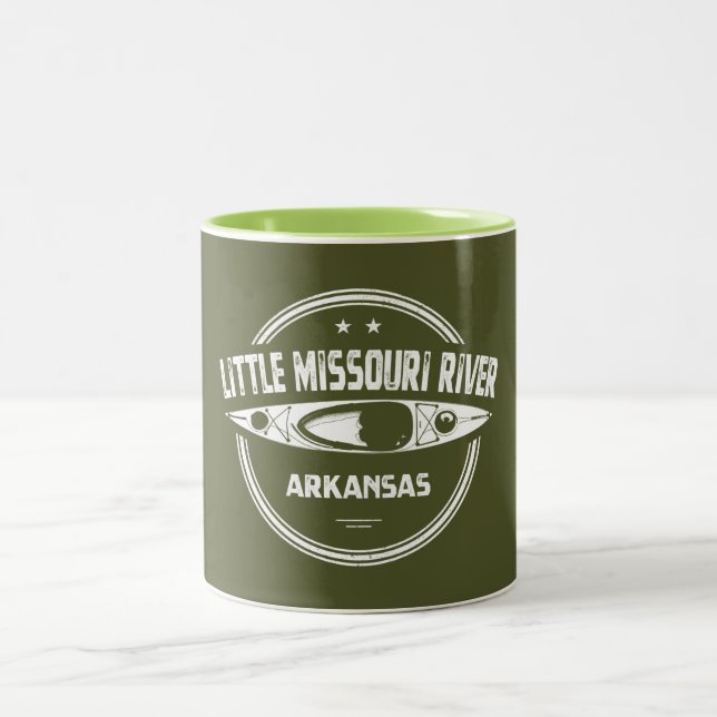 Little Missouri River Arkansas Kayaking Zweifarbige Tasse (Mittel)