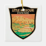 Little Missouri Staat Park North Dakota Vintag Keramikornament<br><div class="desc">Little Missouri Staat Park Illustration. Der Park besteht aus Böden Gelände,  die nur mit dem Weg erreichbar sind.</div>