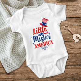 Little Mister America Red White Blue 4. Juli Junge Baby Strampler
