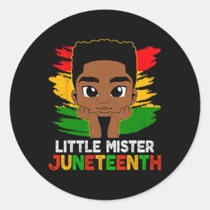 Little Mister Juneteenth Black History Boy Kleinki Runder Aufkleber
