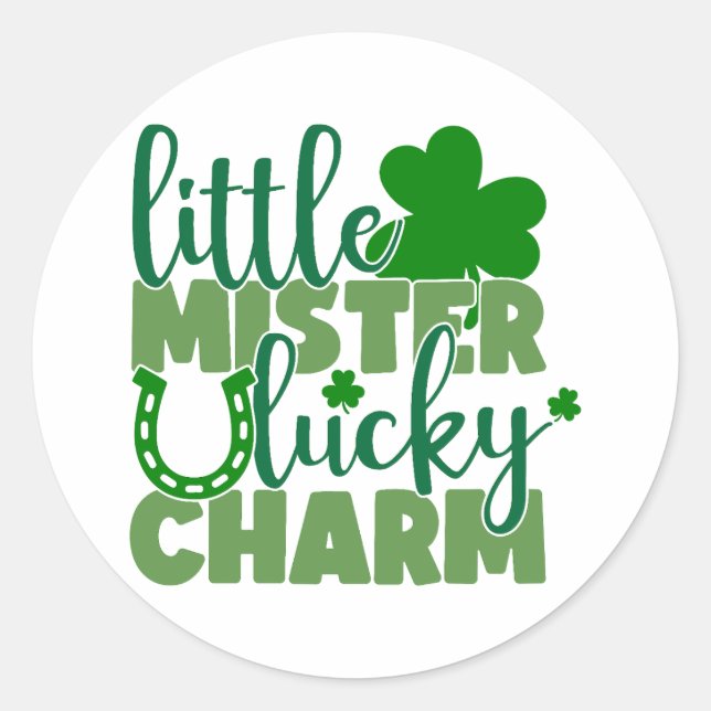 Little Mister Lucky Charm 🍀 ✨ Runder Aufkleber (Vorderseite)